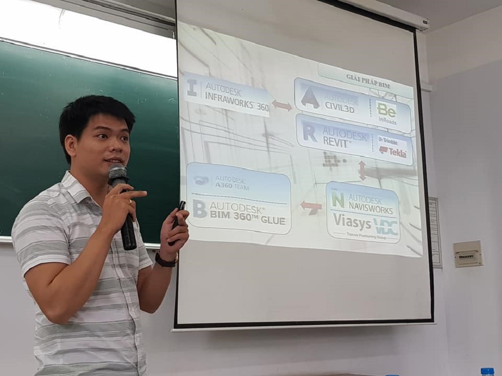 Ông Nguyễn Quang Hoài Kỹ sư thiết kế VTCO trình bày BIM trong thiết kế công trình dạng tuyến